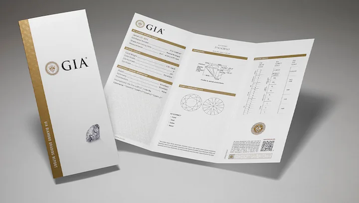 Laudo GIA de classificação de diamante aberto